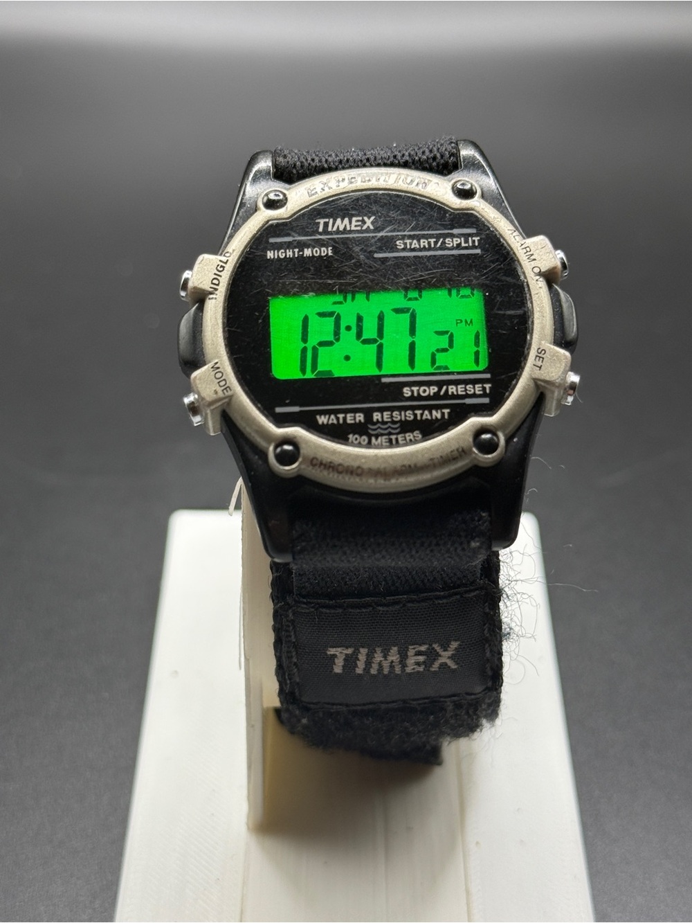 Vintage Timex Expedition Digital Watch 100M Working Indiglo Fast Wrap Nylon